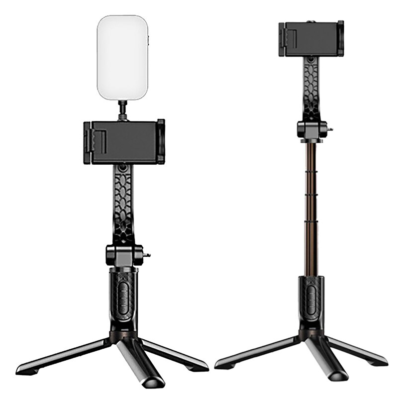 Verwacklungsfreier selfie-stick für smartphones mit 360 °-drehung, faltbarem stabilisator und faltbarem stativ