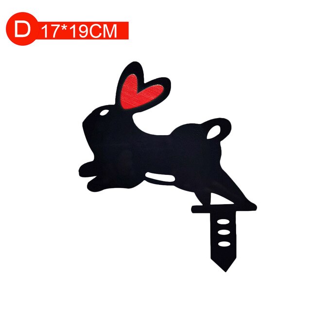 Rabbit Garden Art Bunny Silhouette Stake Black Bunny Rabbit Garden Stake Yard Art for Lawn Outdoor Patio Home: D