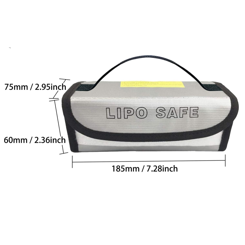 185x75x60mm carré RC LiPo sac de sécurité batterie sécurité ignifuge antidéflagrant garde batterie Protection sac de charge pour jouet RC: WHITE