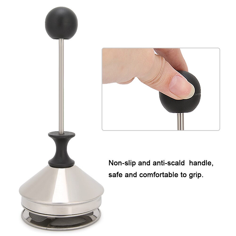 Milchaufschäumer 400ml Edelstahl Verdicken Milchaufschäumer Hand Pumpe Milch Schäumer mit Frühling für Küche Applicance Kochen