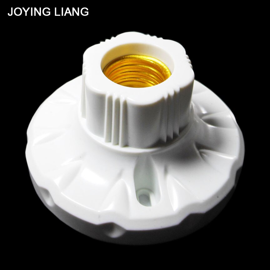 JOYING LIANG 250V 6A E27 Screw Lamp Holder White Big 105mm Round Bottom 55mm Height Thick Lamp Bases Lights Holder