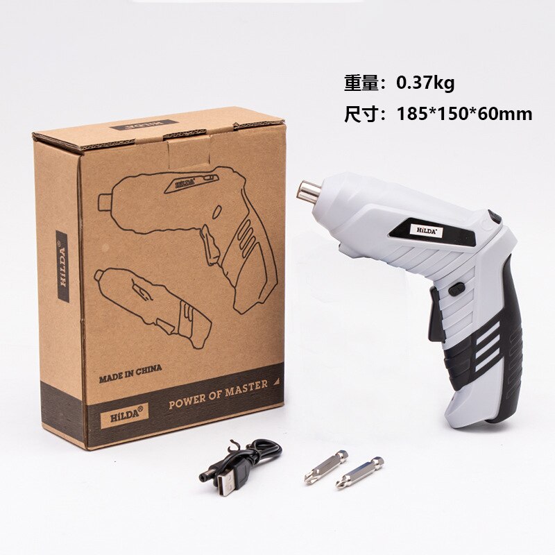 Electric Screwdriver USB Rechargeable Cordless Power Drill Screw Driver Kit Maximum Screw Diameter ABS Makings screwdriver: Carton type 1