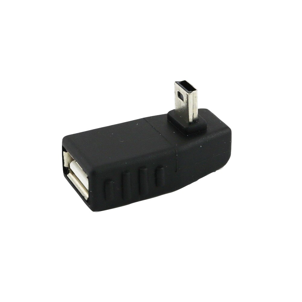2x Mini USB 5Pin B Male naar USB 2.0 Type A Vrouwelijke OTG Host Adapter Links/Rechts/UP /Down Hoek Zwart