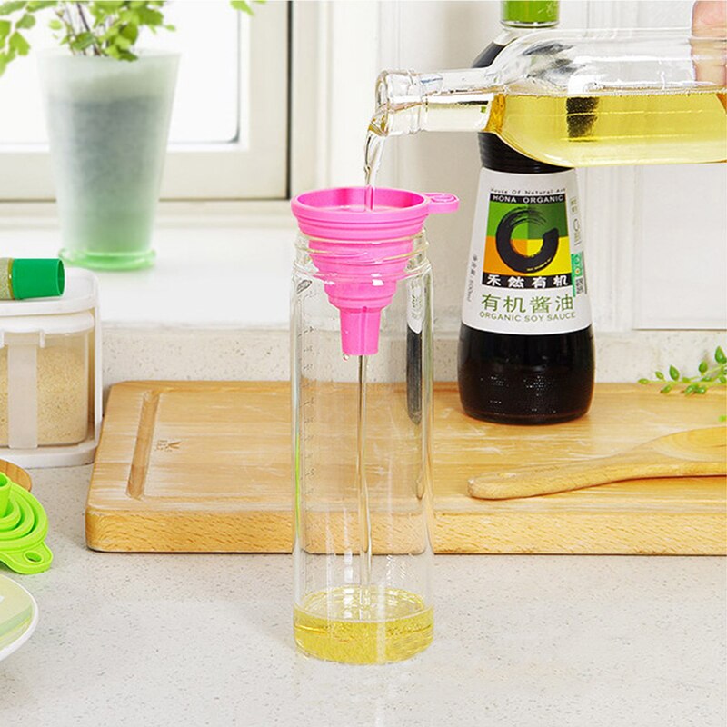 Cucina di casa Imbuto di categoria alimentare Del Silicone Pieghevole A Scomparsa a collo Lungo Imbuto Famiglia Creativa Liquido Erogazione Mini Imbuto