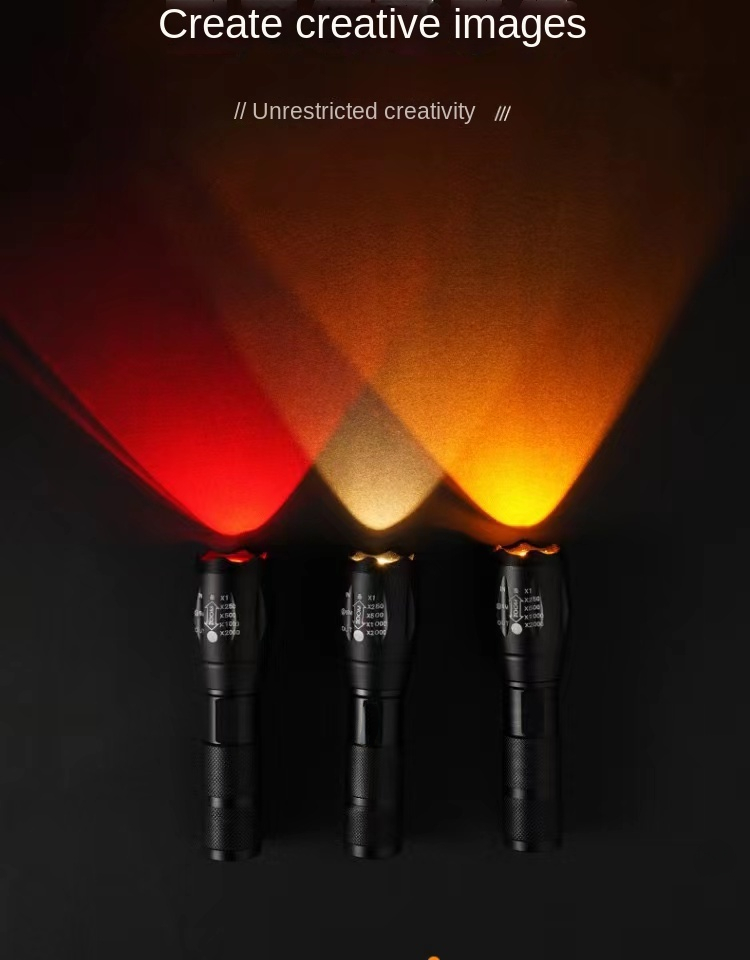 Linterna LED para fotografía, luz de relleno rgb, fotografía creativa, foco multicolor, zoom, red, retrato rojo, luz de ambiente