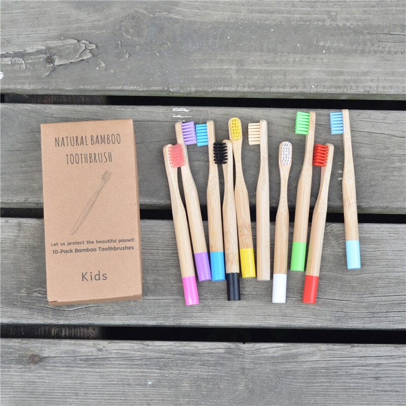 5pcs Childrens Bamboo Toothbrush Kids Soft Bristle Wooden Tooth Brush Natural Bamboo Oral Care Eco Friendly Travel Tooth Brush