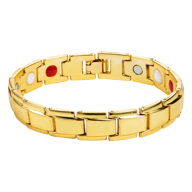 3 em 1 homens pulseira saúde energia bangle artrite torcido magnético saudável requintado pulseira feminina terapia de energia ímãs: Gold