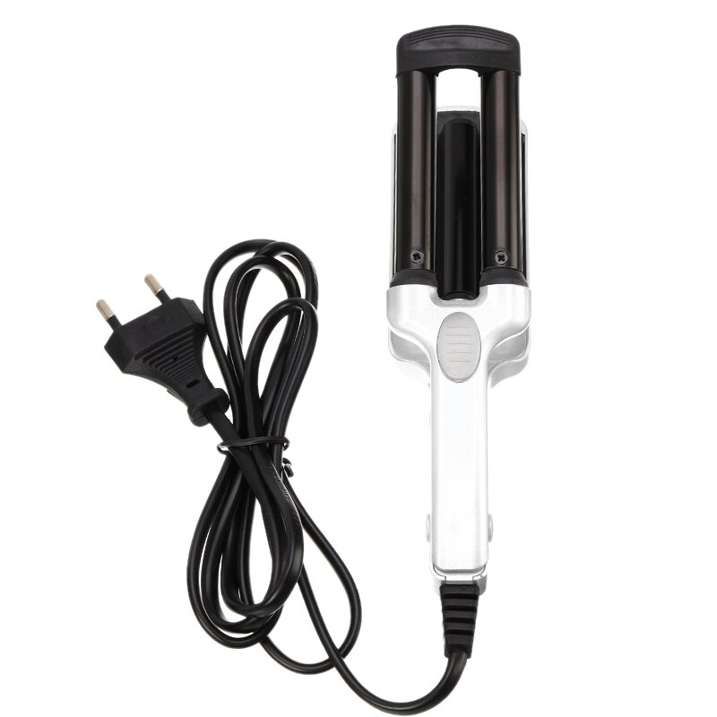 Wave Hair Styler 3 Barrels Big Wave Curling Iron Hair Curlers Crimping Iron Fluffy Waver Salon Hair Styling Tools: White US