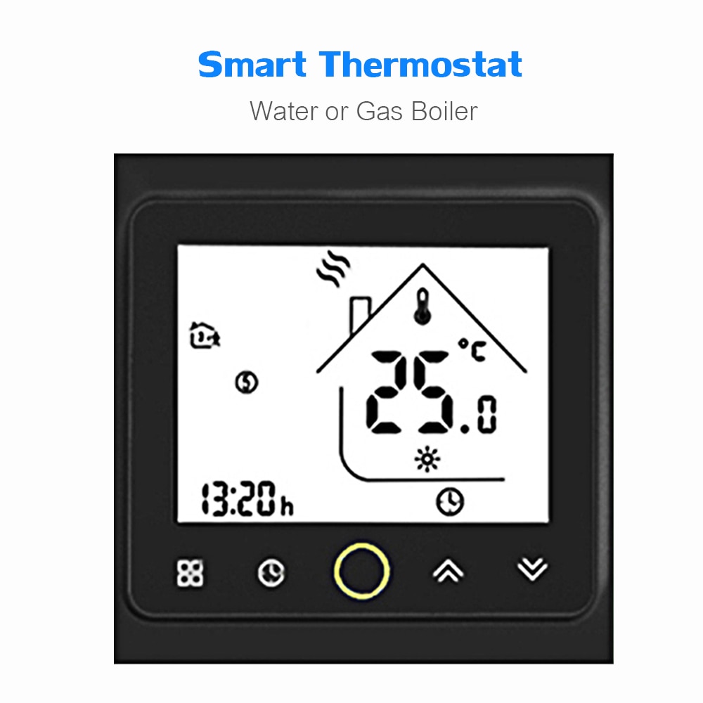 Smart WiFi Thermostat Water Gas Boiler Thermostat Temperature Controller APP Control Heating Termostato For Alex Google Home: Black / With Wifi