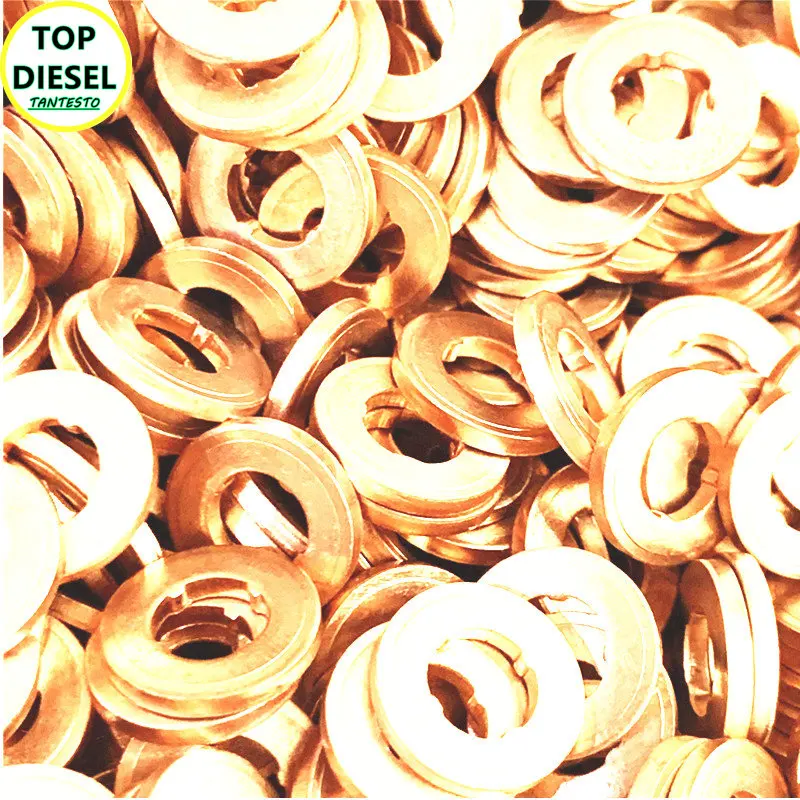 100PCS Diesel Injector Copper Washer Repair Kits F00VC17502 F00RJ02175: grass green