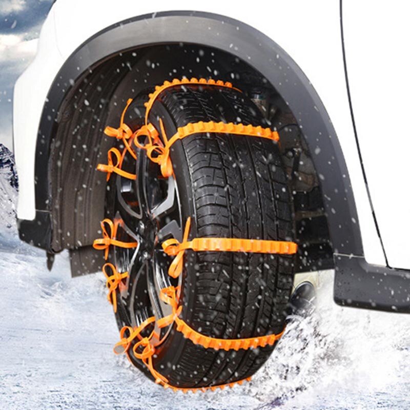 10Pcs Car Snow Tire Anti-Skid Chains Tire Snow Chains Wheel Tyre Cable Belt Fit Tyre Width 145-295 Snow Rain Winter Tool Durable