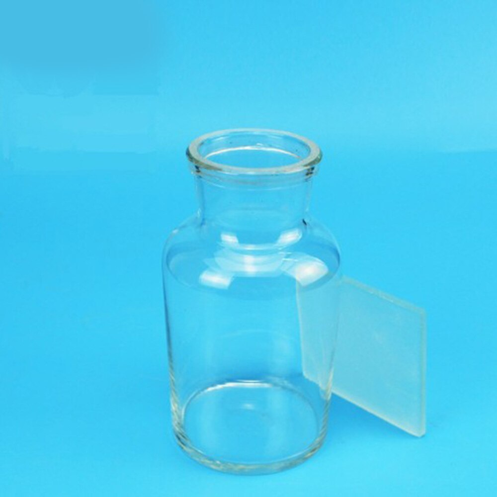 500mL Gas Collecting Bottle Transparent Clear Glass with Ground - In Glass Sheet Collector Laboratory Chemistry Equipment