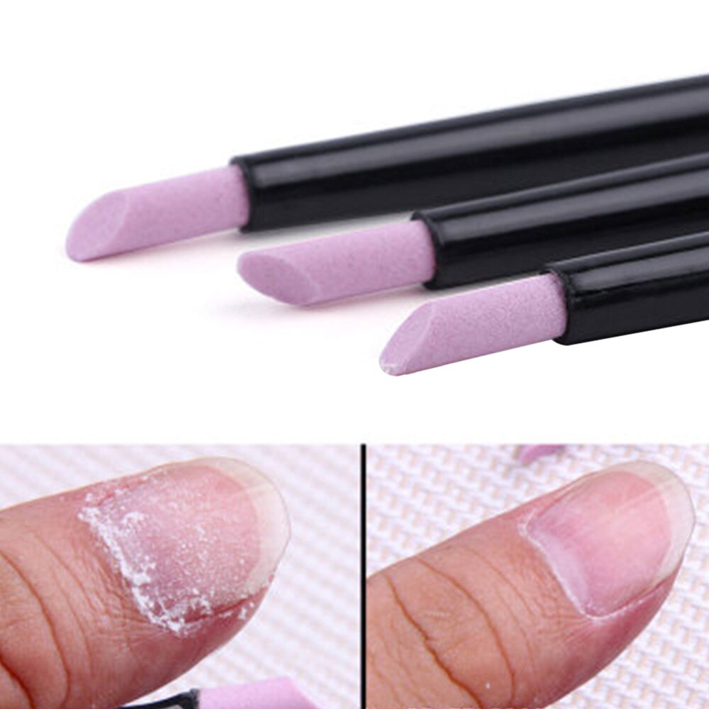 2 Stks/partij Steen Nail File Set Professionele Cuticle Remover Dode Skintrimmer Nail Gel Peeling Tool Manicure Art Vrouwen Mode