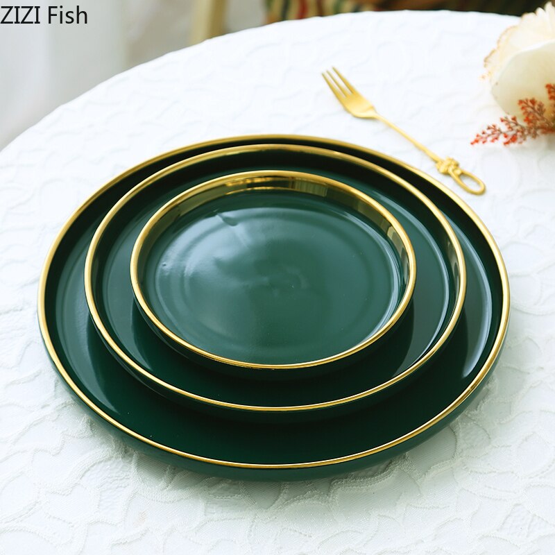 Bandeja redonda de cerámica para Tartas, cubierta de vidrio para Postres, aperitivos, postres y frutas, accesorios para fotos, bandeja para probar a comer, soporte con tapa