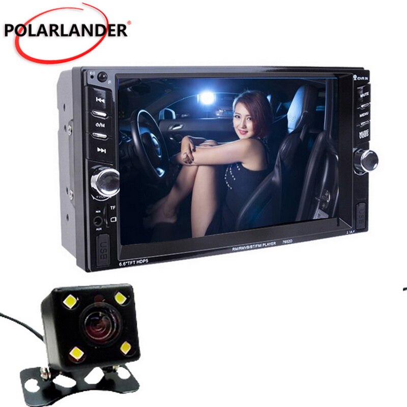 Bluetooth 2 Din Auto Radio Stuurbediening MP4 MP5 Video Speler Met Achteruitrijcamera 7 Inch Auto Radio