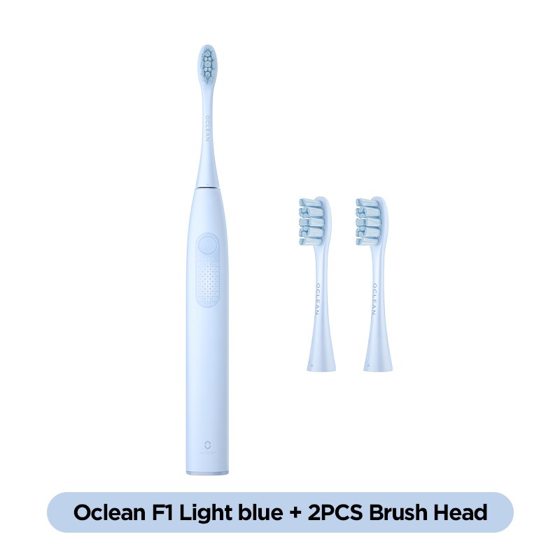 EU wersja Oclean F1 elektryczna soniczna szczoteczka robić zębów IPX7 wodoodporna inteligentna szczoteczka robić zębów szybkie ładowanie trzech trybów szczotkowania: L niebieski n 2szt głowa