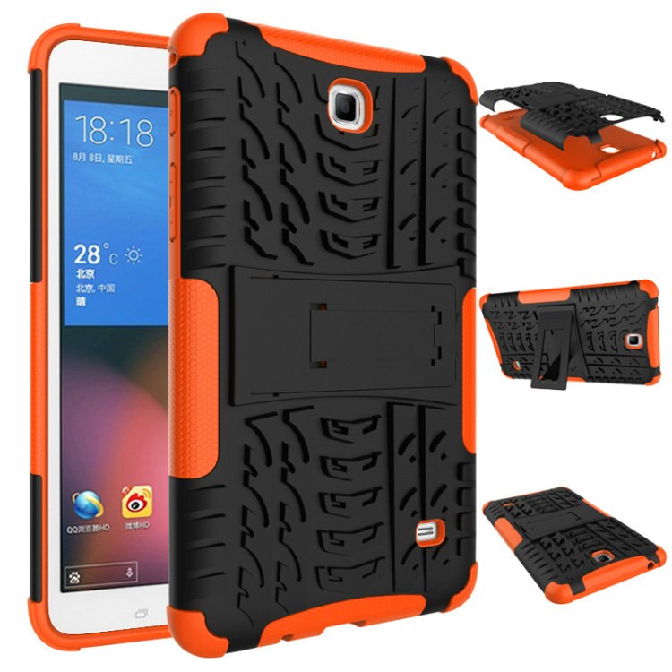 For Samsung Galaxy Tab 4 7.0 SM T230 Case Cover Coque T231 T235 Heavy Duty Rugged Impact Hybrid Case Kickstand Protective Cover: orange