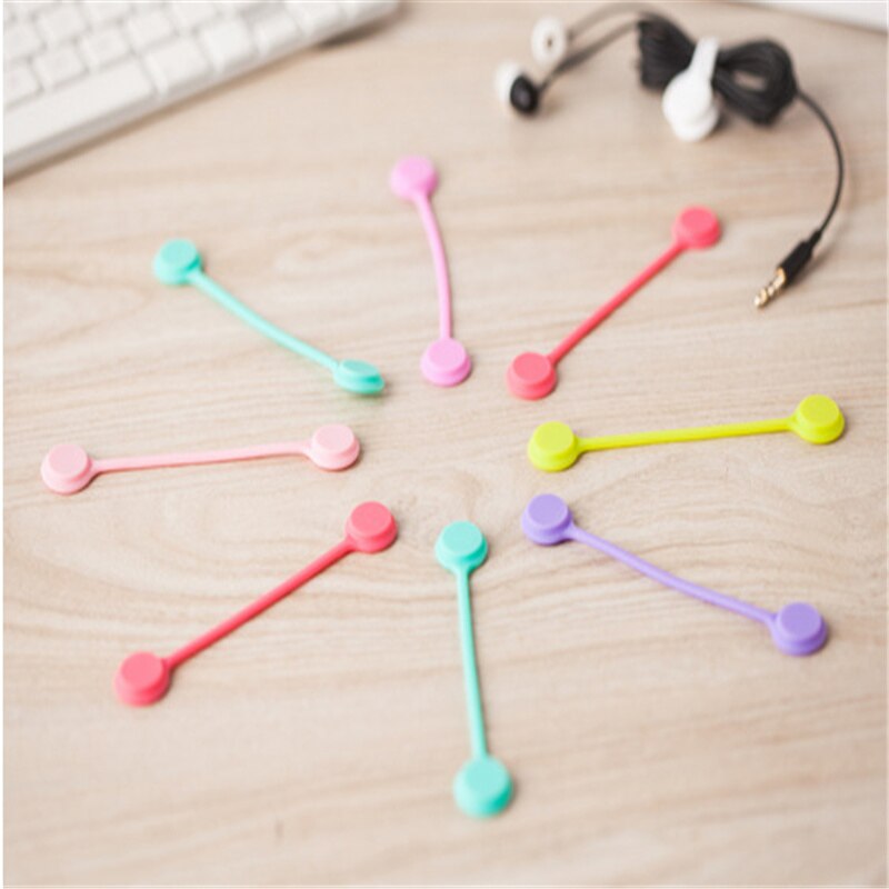 3pcs/pack Cute Magnet Earphone Cable Holder Clips Korean Kawaii Accessories Stationary Cord Winder Organizer Desk Office Set