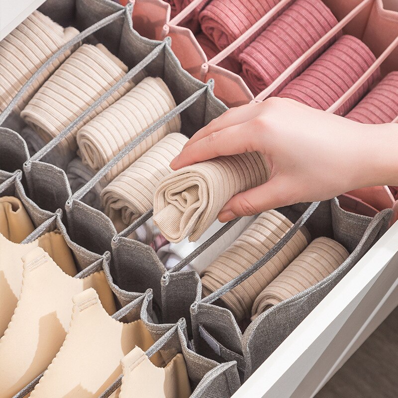 Wandschrank organizer für socken hause getrennt unterwäsche lagerung Kasten 7 Gitter Jeans bh veranstalter faltbare schublade organizer Schlafsaal