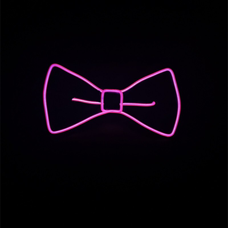 Tirantes luminosos Led para hombre, pajarita, barra de música perfecta, iluminación Led, accesorios para actuaciones y fiestas de disfraces: tie pink