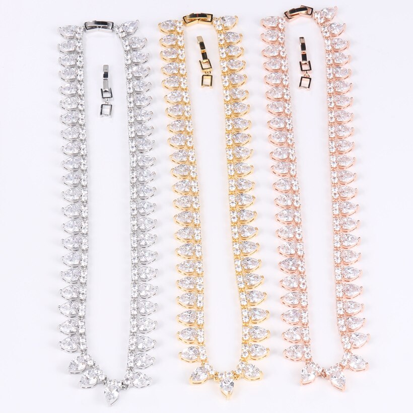 Weimanjingdian marca novas tendências gelo coração corte zircon cz deslumbrante colar de tênis fow feminino meninas jóias presentes