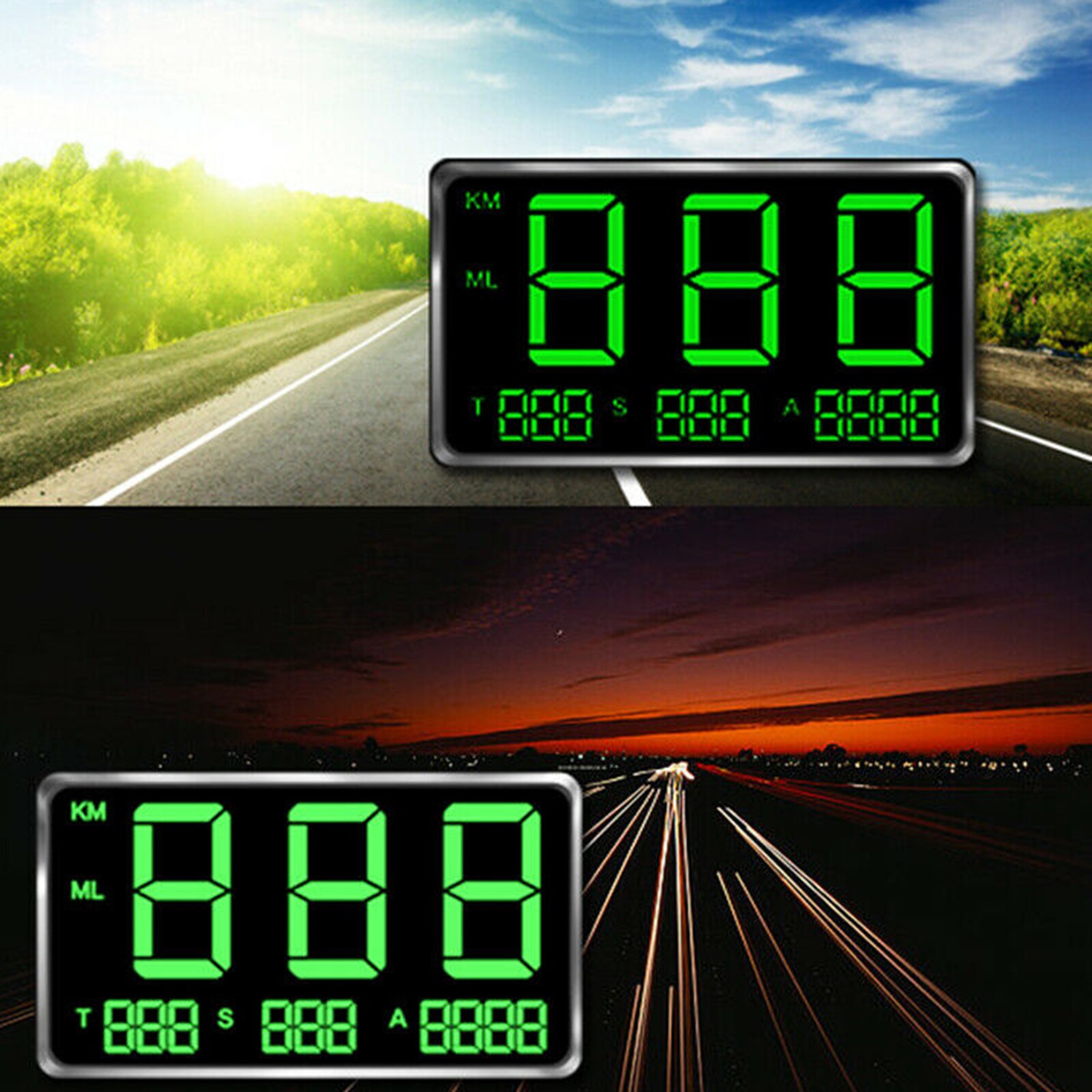 4.5inch Digital Car GPS MPH/KM/h HUD Display Speedometer Bike Motorcycle Car HUD Head-up Display Type Accessories