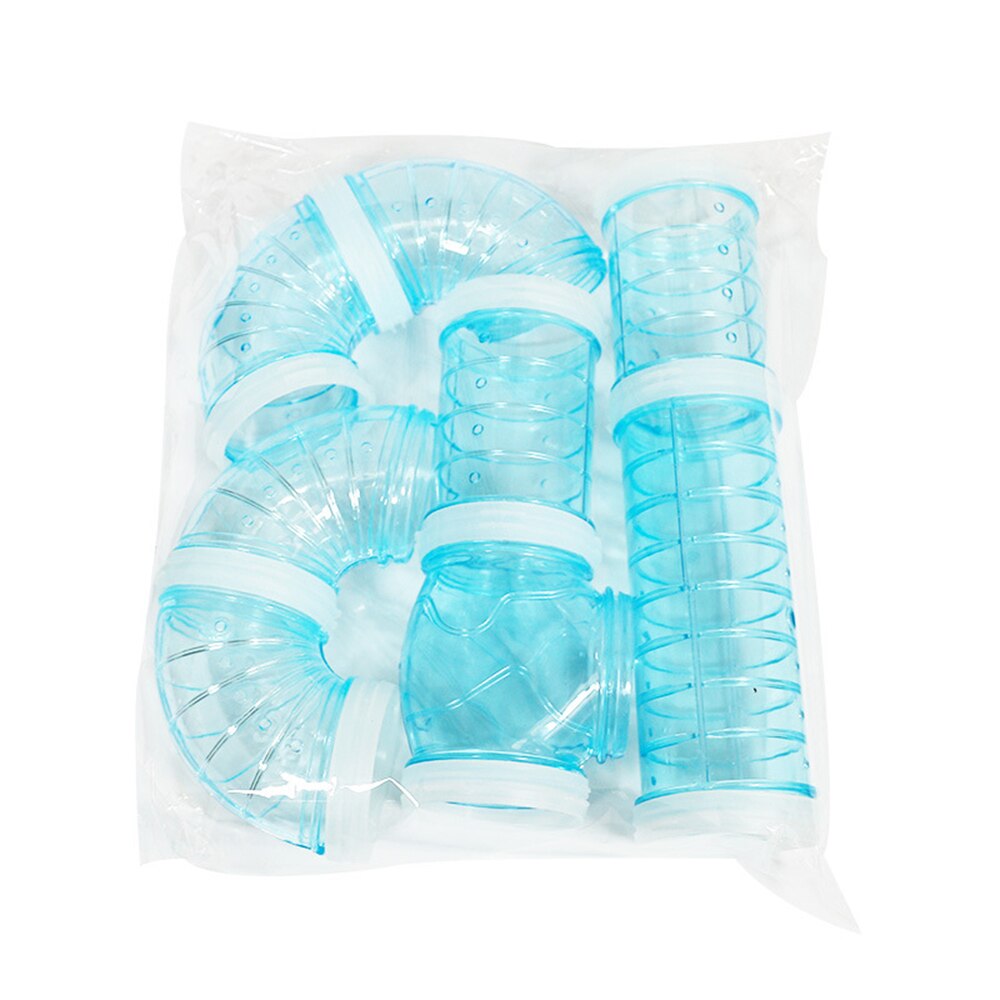 Túnel de plástico para hámster, tubería de entrenamiento para mascotas, herramientas de juego, juguetes externos, jaula multifuncional, accesorios para hámster: Blue
