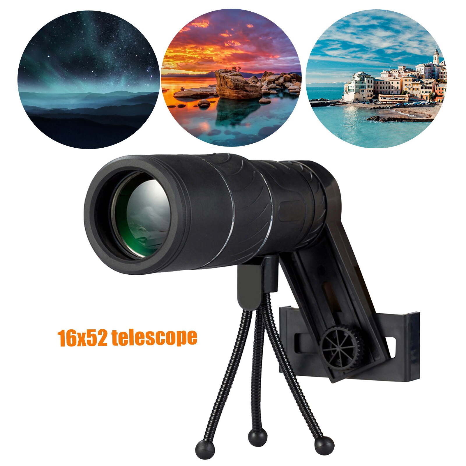 Telescope Day Low Night Vision Monocular Telescope 16x52 Monocular Dual Zoom HD dual tone Telescope Телескоп: Default Title