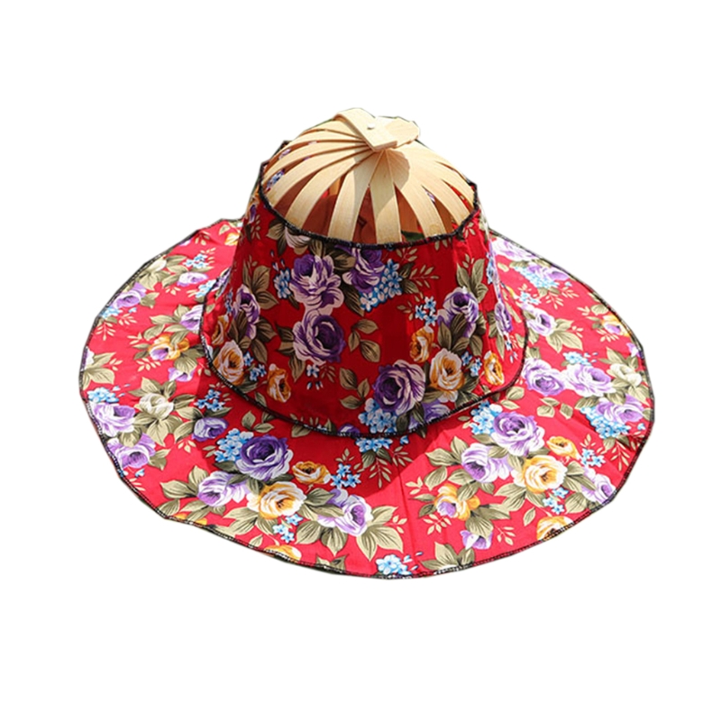 Hat for Traveling Adjustable Hat to Handheld Folding Fan Foldable Bamboo Hat and Fan Summer Beach Foldable Hat and Fan Au17 21