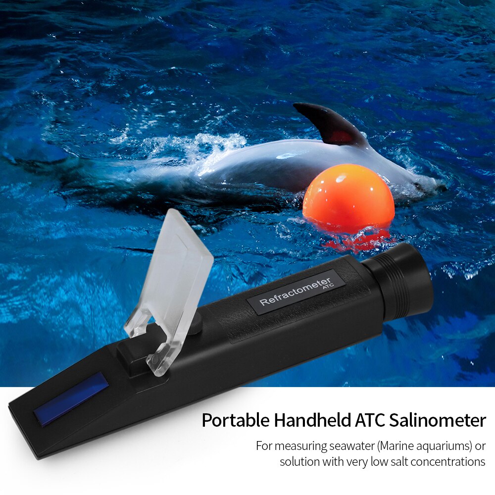 Portable Aquarium Salt Testers 0~10% Water Reader Refractometer Salinity Meter Marine
