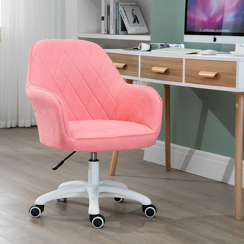 Computer Chair Student Household Dormitory Study Chair Study Writing Chair Net Red Chair: Fabric pink