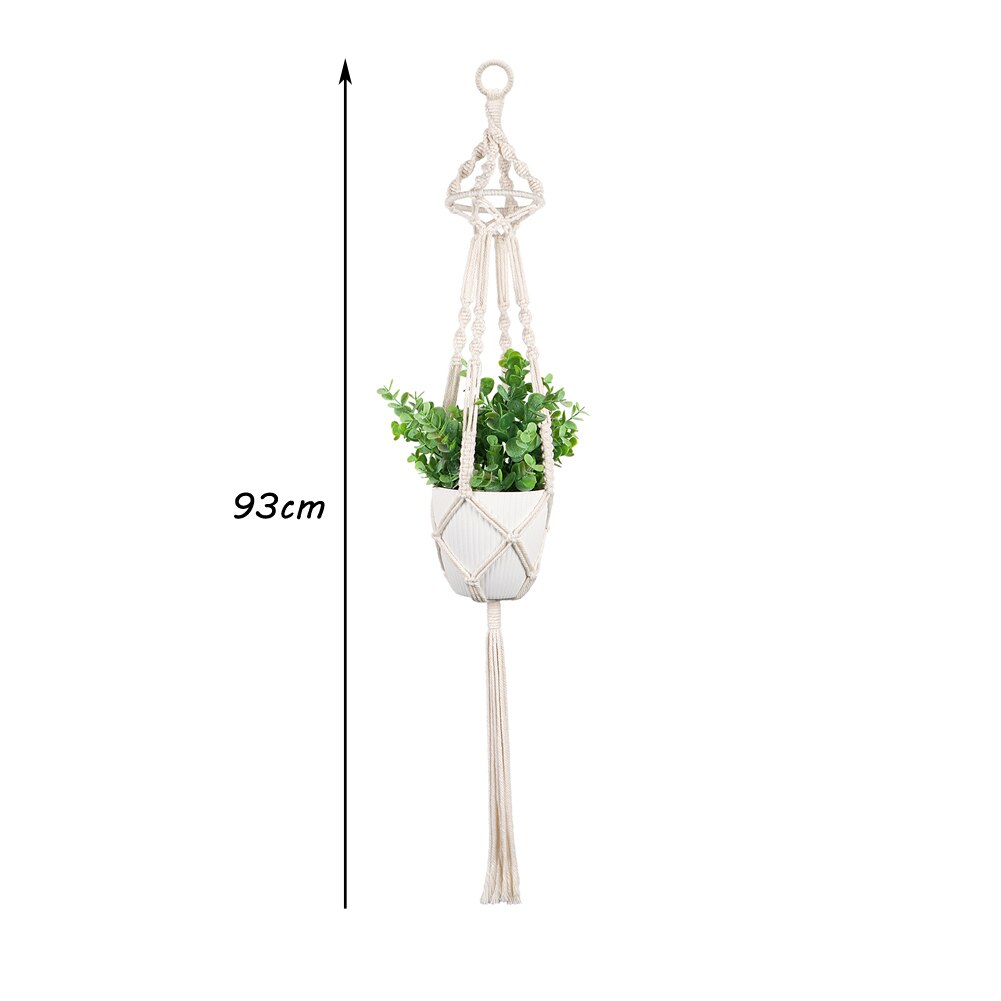 Colgador de macramé para colgar en la pared, macetas de jardín, macetas de flores, decoración de patio al aire libre: 93cm