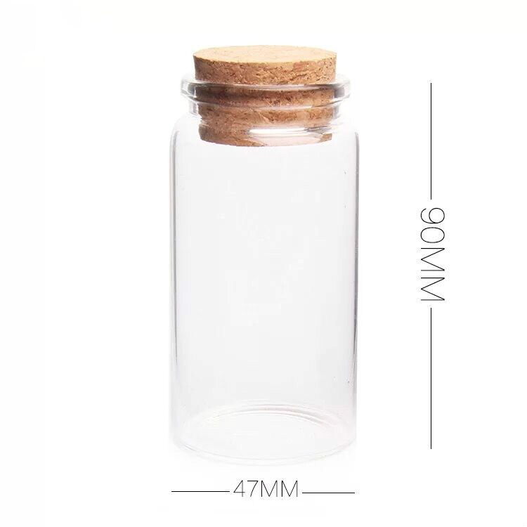 Botellas grandes de vidrio con tapón de corcho, frascos de especias vacíos para alimentos, frascos de , artesanías, 50/60/90/100/120/150/200/240ml, 10 Uds.: 47x90mm 120ml