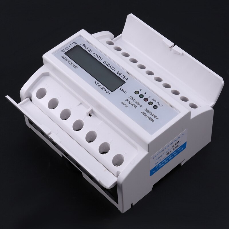 3 Phase 4 Wire Electric Digital Kwh Energy Meter LCD Three Four Wire DIN-Rail KWh Meter 230V/400V