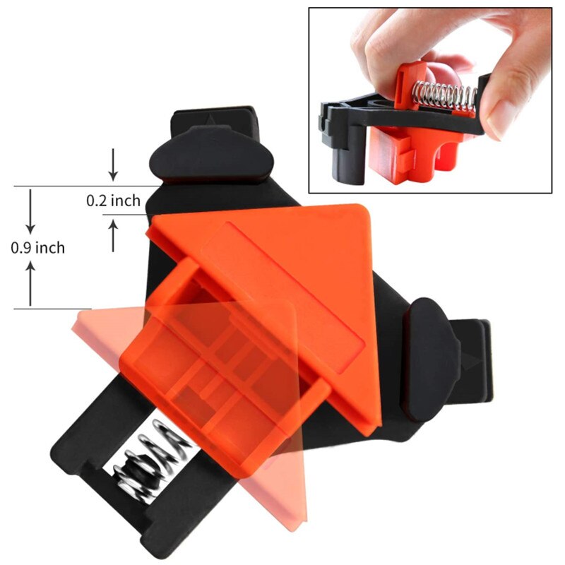 4 Stuks 90 Graden Hoek Klem Verstelbare Enkele Handvat Lente Geladen Rechte Hoek Klem Swing Houtbewerking Clip Clamp Tool