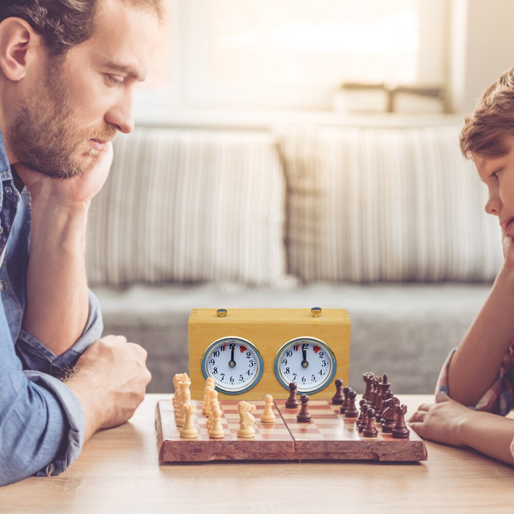 Wooden Mechanical Chess Clock Board Game Timing Tools No Battery Required Chess Clock