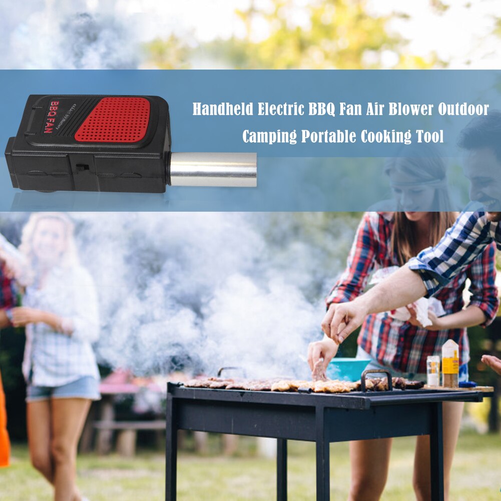 Portable Handheld Electric BBQ Fan Air Blower Camping Barbecue Cooking Tool Picnic Outdoor Grill Accessories