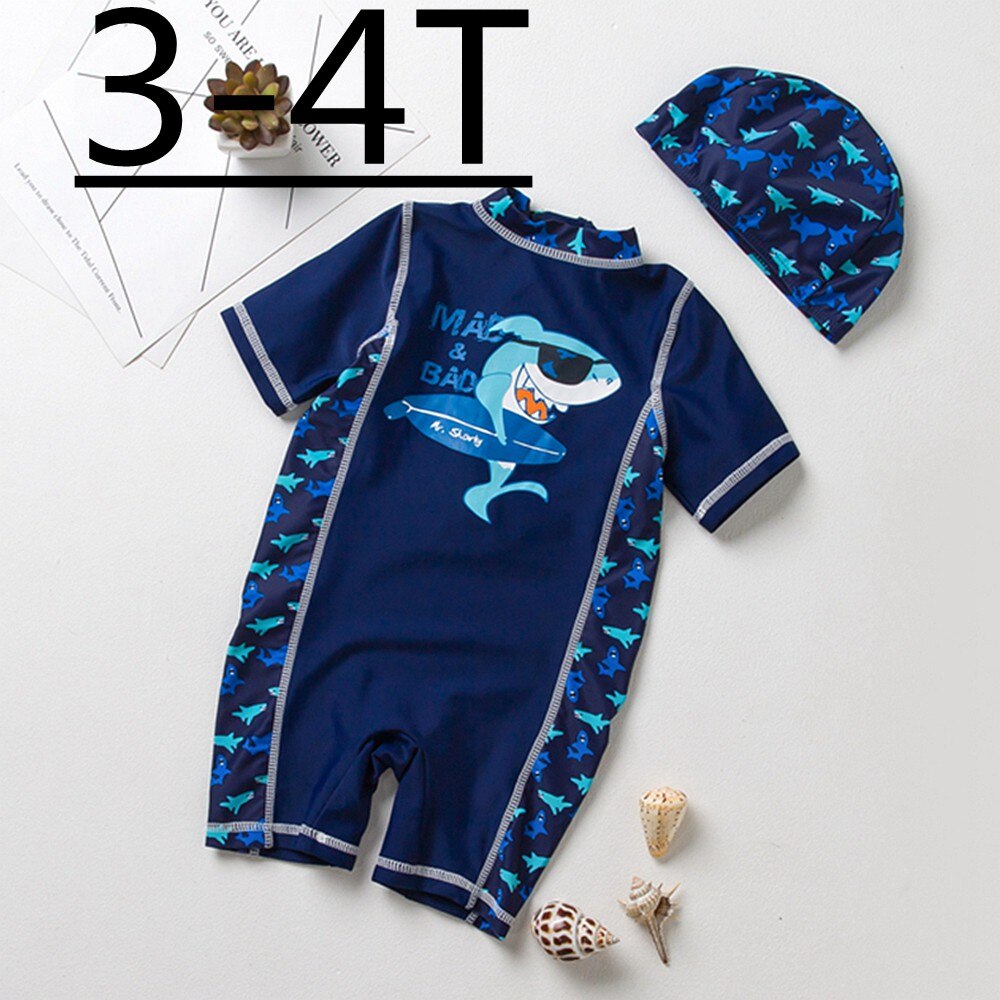 0-5t baby haj mærke baby drenge badetøj  uv 50+  solbeskyttelse ét stykke spædbarn badedragt badetøj badedragt dykning surfing: Højde 95-105 cm