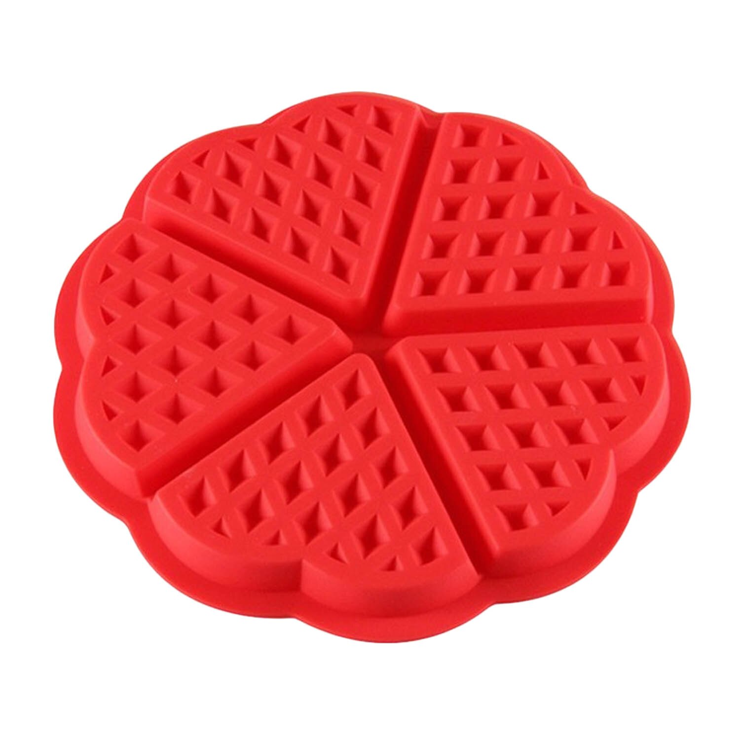 Behogar-Juego de moldes para hacer Barquillo de silicona, 5 cavidades, molde de corazón, 4 cavidades, bandeja cuadrada, molde para pastel, Chocolate, dulces para hornear
