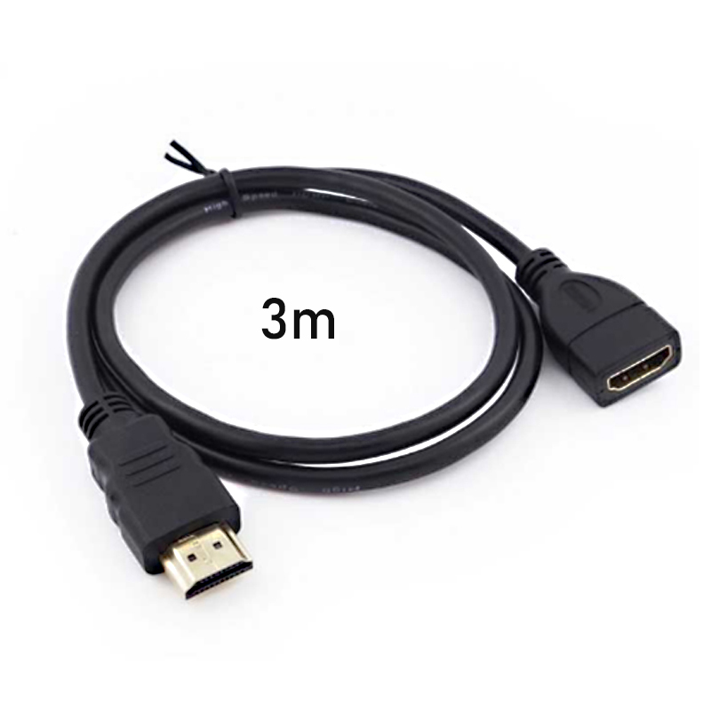 1Pcs HDMI Male And Female Extension Cable 1.4 Version High-definition Video Adapter Extension Prolongate Connector 0.5m/1m/2m/3m: WHITE