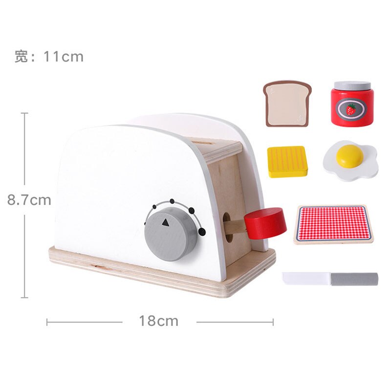 Children kids Cute Pink wooden pretend game suit pretend toaster machine game christmas kitchen pretend toy educational toy: toaster machine set