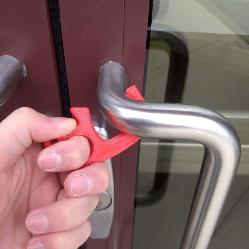 Handmade Door Opener Key Chain No Touch Door Handle Elevator Button Artifact Keychain Avoid Touching Key