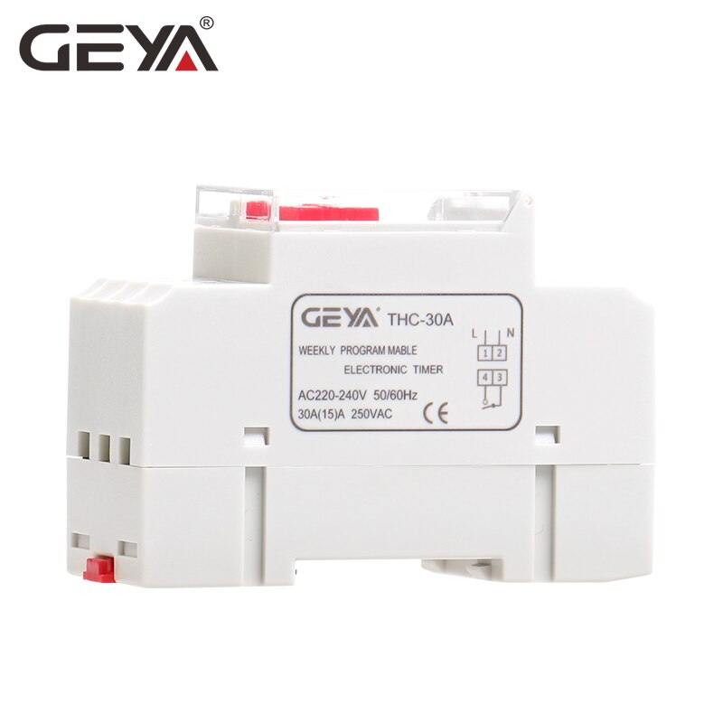 GEYA THC-30 Electric Digital Timer Switch Programmable Din Rail 30A AC DC 12V 24V 110V 220V 240V