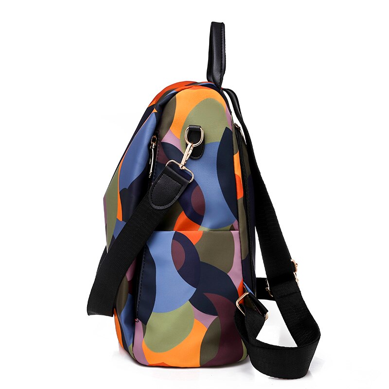 Mochila De mujer Oxford impermeable de , , círculos de colores, mochilas antirrobo para mujer, mochila de gran capacidad para mujer