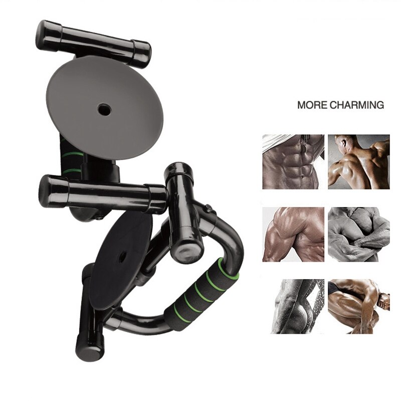 Ad -1 par push-up stativ fitnessudstyr hjemmetræning fitness inverted stand sit-up stænger med skridsikker sugekop