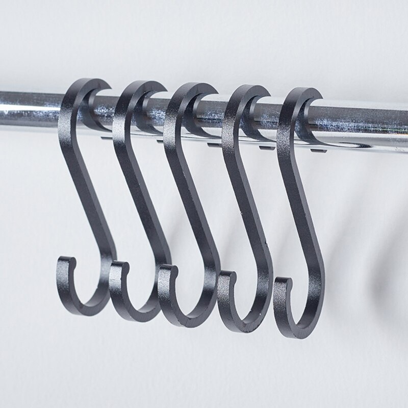 Ganchos en forma de S de aluminio para colgar ropa, colgador de barandilla de cocina, soporte de broche para colgar ropa, bolso, ollas, sartenes, herramientas de toalla, 10 piezas