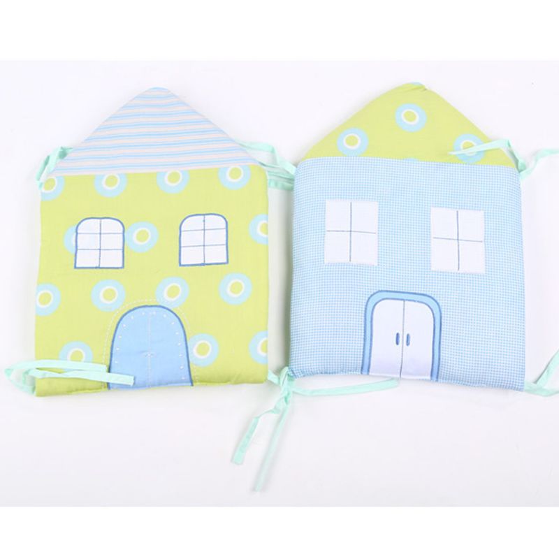 30x30cm Baby House Shape Bumper Crib Breathable Cotton Liner Pillow Infant Cradle Pad Newborn Cot Safety Sleep Protector