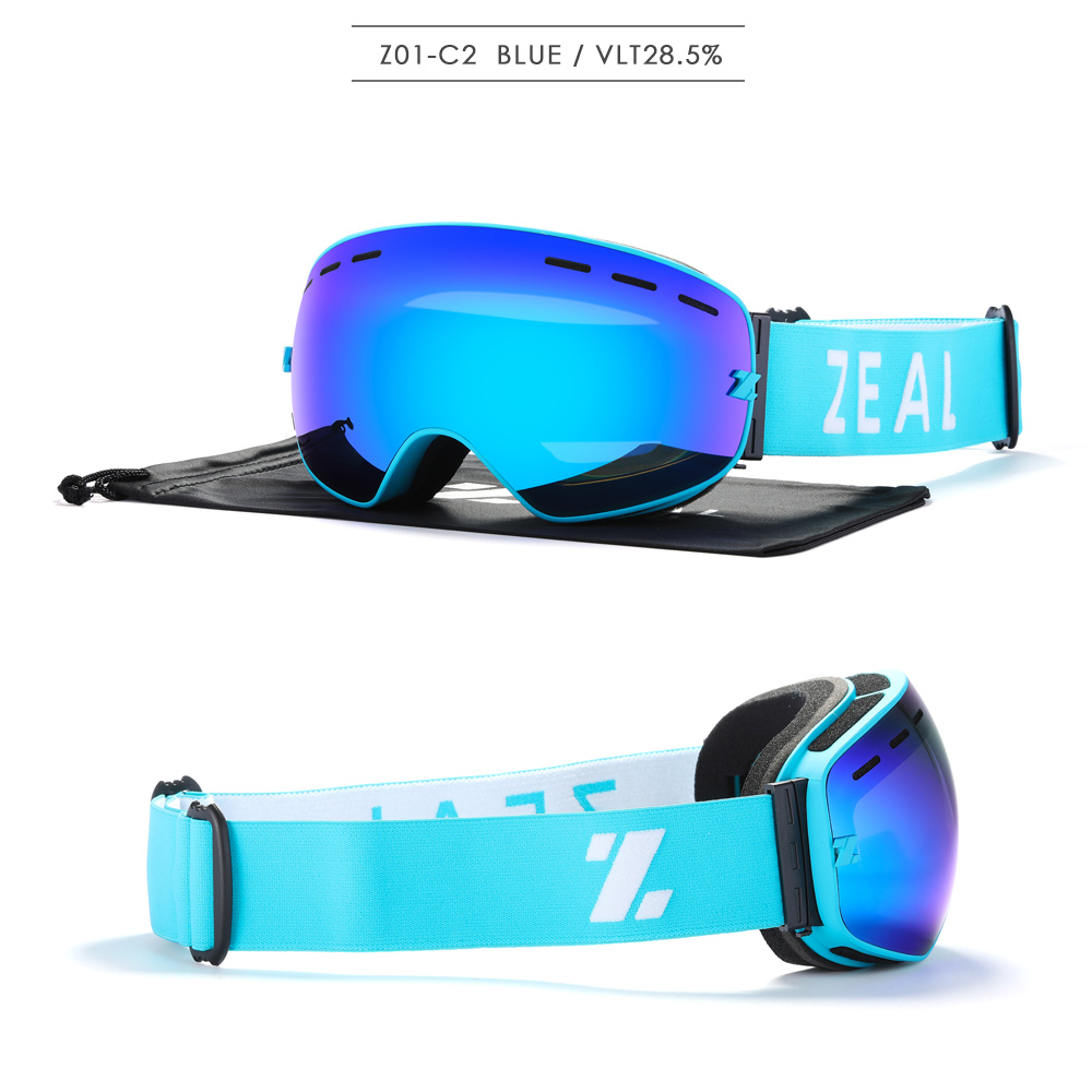 ZEAL ski goggles double layers UV400 anti-fog big ski mask glasses skiing snow men women snowboard goggles Z01: C2