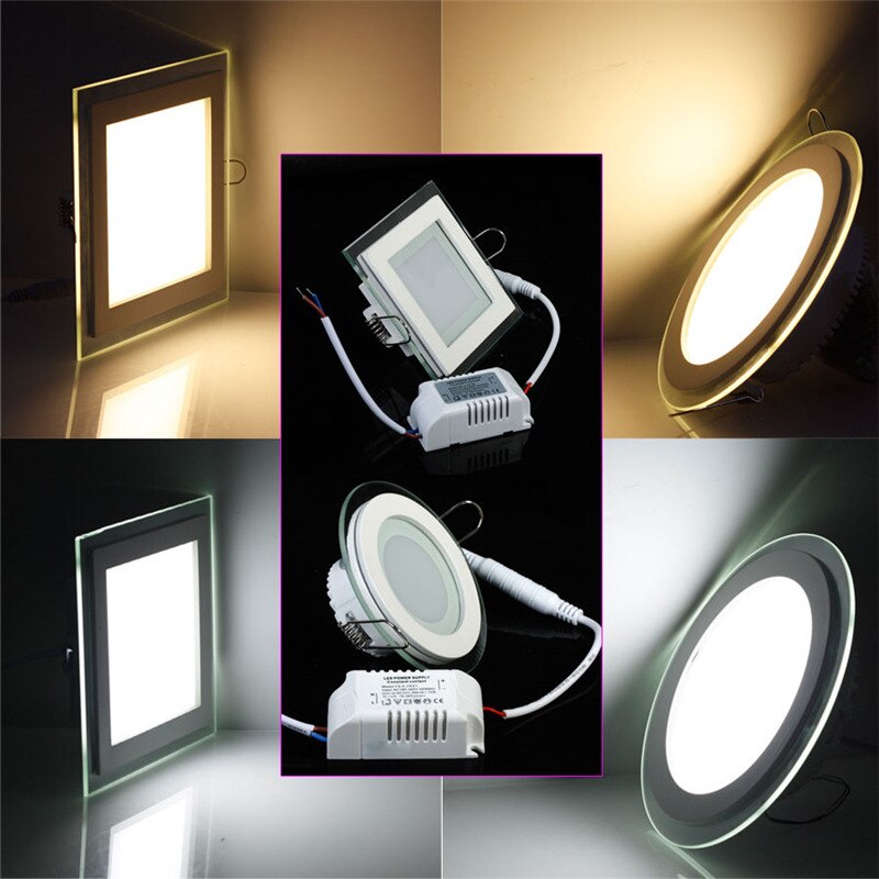 6W 9W 12W 18W Ronde/Vierkante Glazen LED Downlight Inbouw LED Paneel Licht Spot Plafond Down Light AC110V 220V Warm/Koud Wit