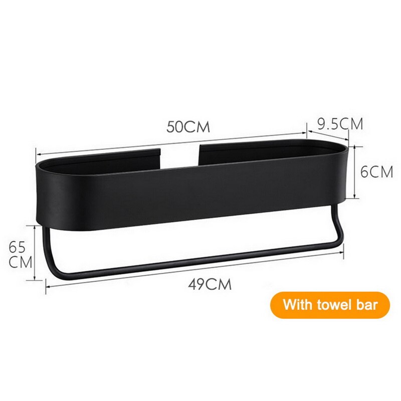Kök vägg hyllor badrum hylla rack badhandduk pappershållare dusch förvaring korg kök arrangör badrumstillbehör: 50cm med hängare